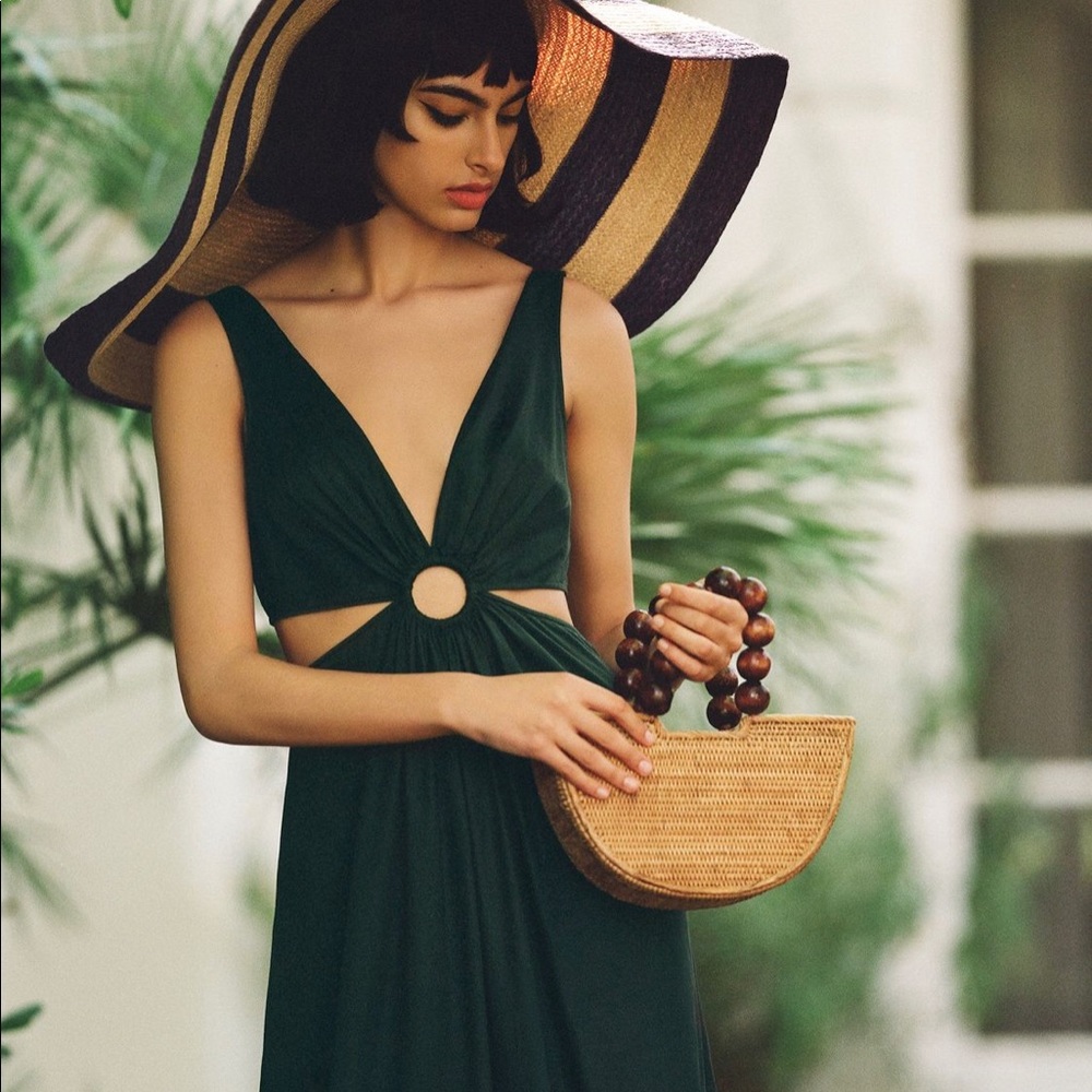 Anthropologie flounced hem midi dress